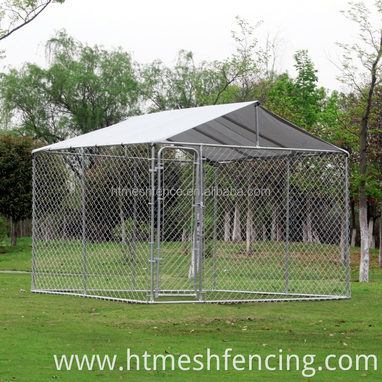 Heavy Duty Outdoor Dog Kennels Chain Link Large Metal Dog Cage Galvanized Factory Sales